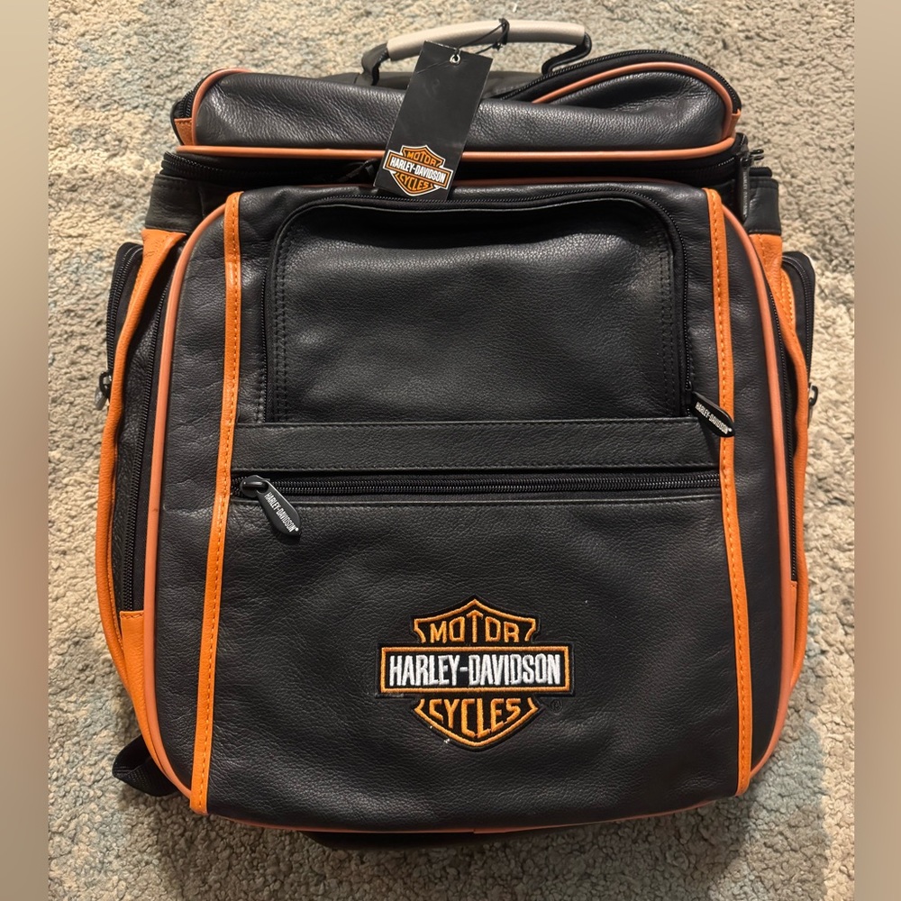 HARLEY DAVIDSON DELUXE LEATHER BACKPACK